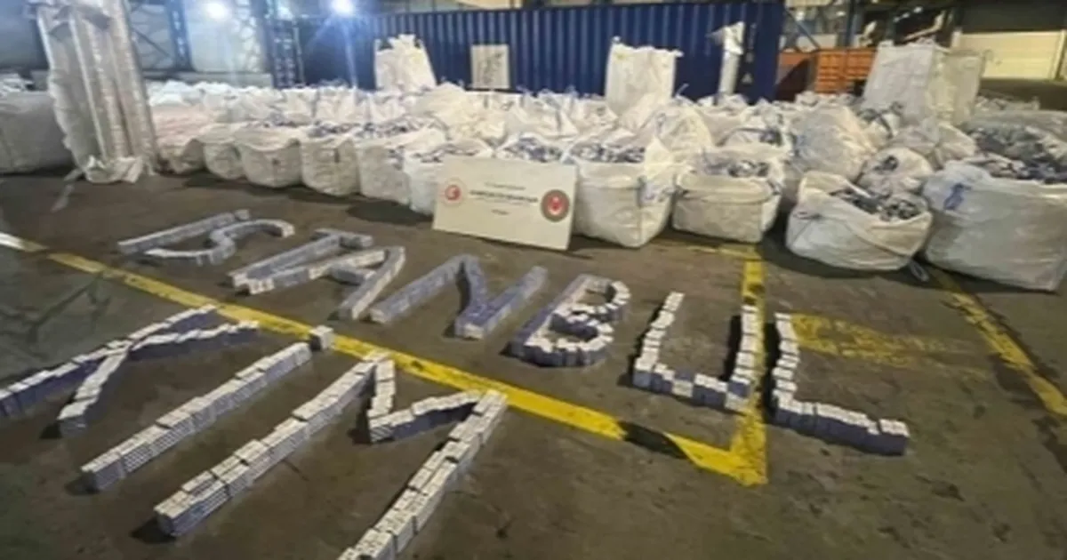 Ambarlı Limanı’nda 94 milyon TL’lik kaçak sigara operasyonu… Tamamı imha edildi
